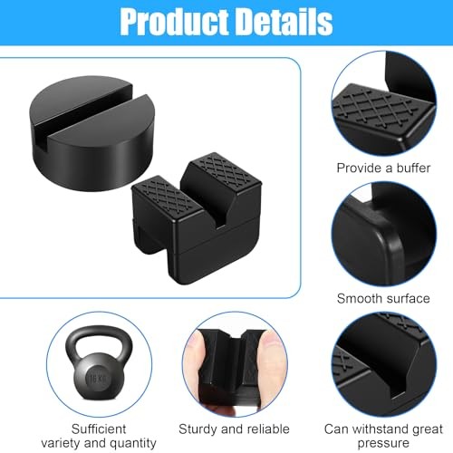 8 Pcs 2 Types Jack Stand Pads Adapter Universal Rubber Slotted Frame Rail