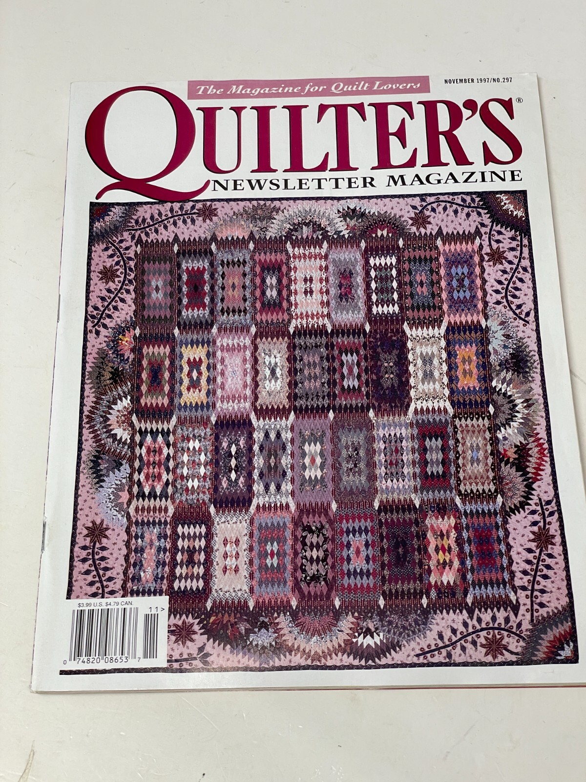 QUILTERS NEWSLETTER MAGAZINE 1997 November Quilting Sewing Magazines Back issues