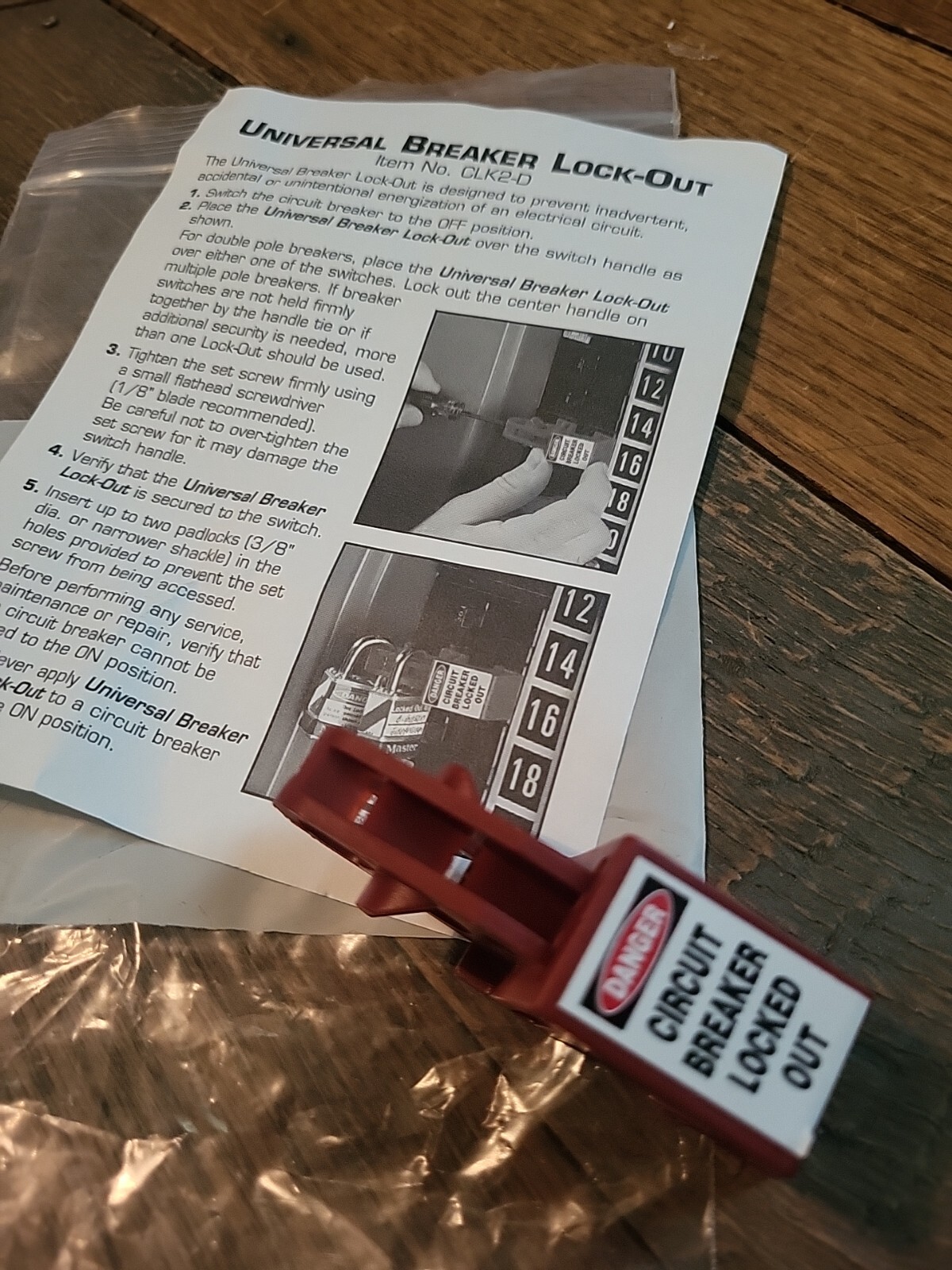 LOCKOUT TAGOUT for CIRCUIT BREAKERS CLK2 UNIVERSAL ELECTRIC  BREAKER LOCK OUT
