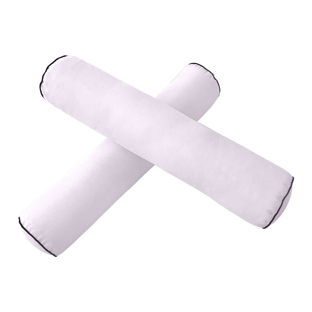 |SLIPCOVER ONLY| S1 Outdoor Bolster Back Pillow Covers Contrast Trim Twin AD107
