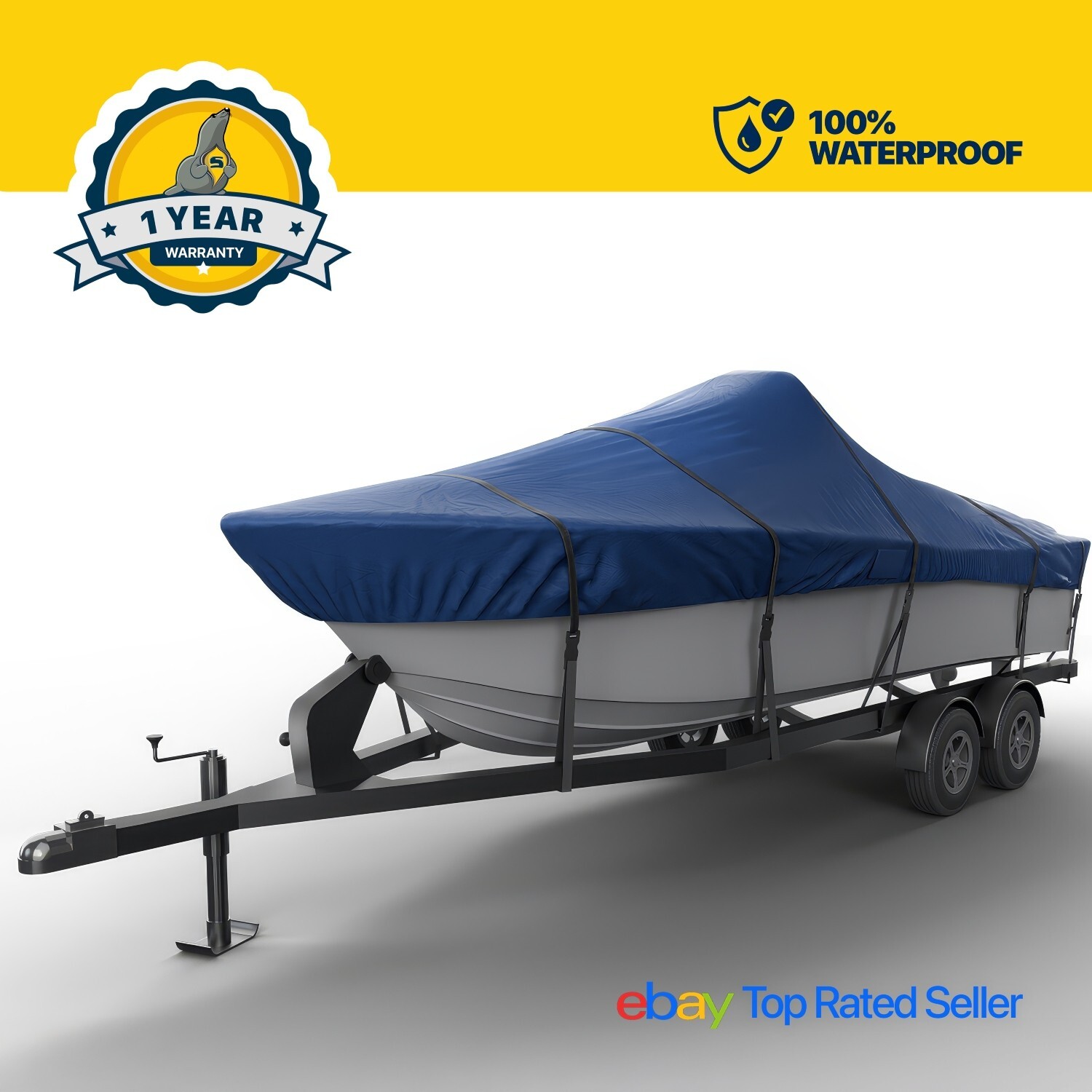 Seal Skin Waterproof Center Console Boat Cover, All-Weather Outdoor Protection