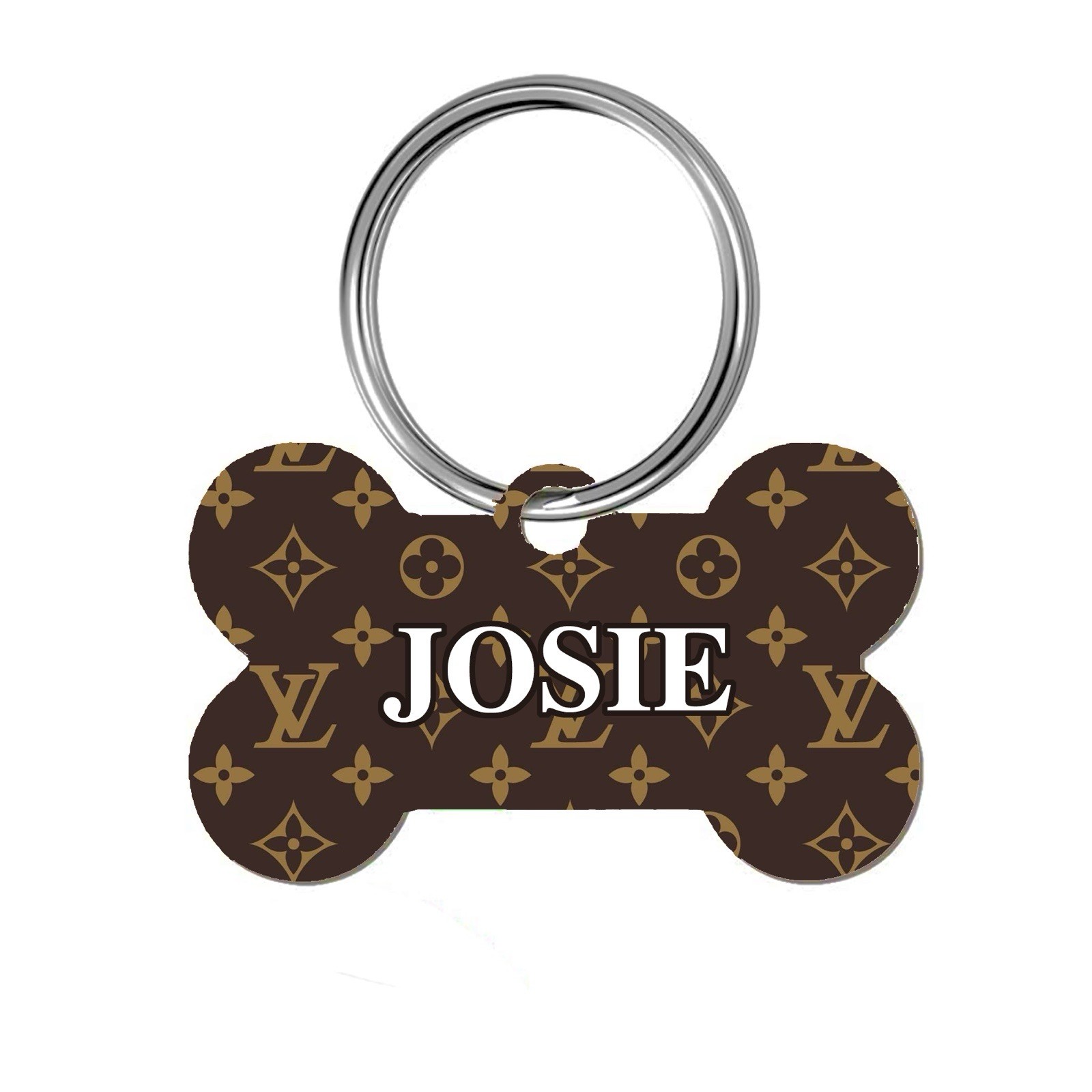 Designer Themed Personalized Pet ID Dog Tag Name Plate Fancy Design Unique Bone