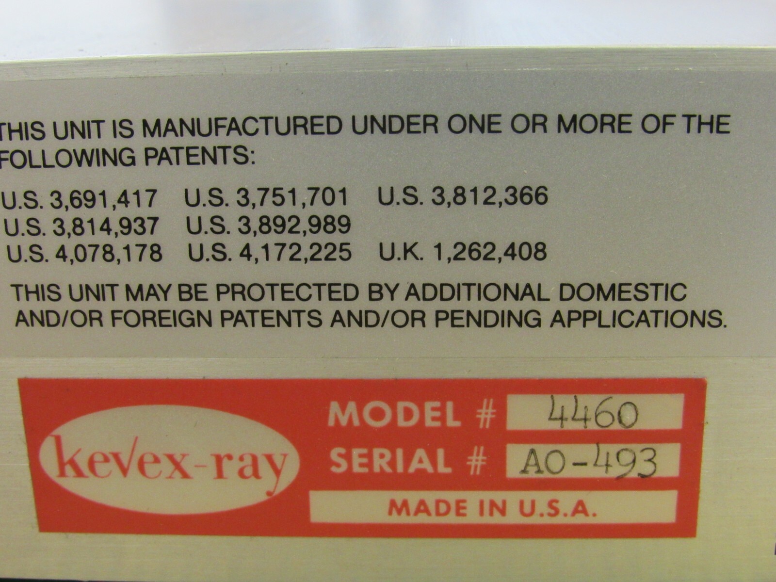 KEVEX PULSE PROCESSOR MODEL 4460, P/N 5744-6000, FROM KEVEX 8000 X-RAY COMPUTER