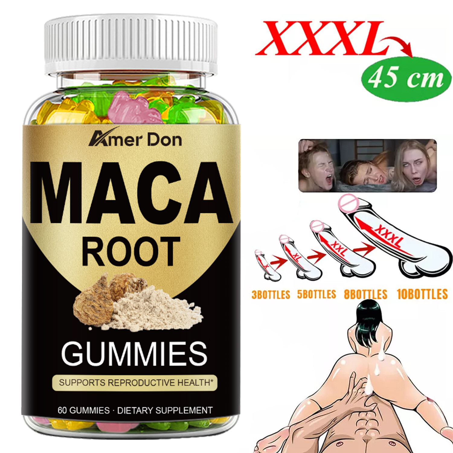 Maca Root Gummies | Libido | Energy Testosterone Booster Sexual Health Stamina