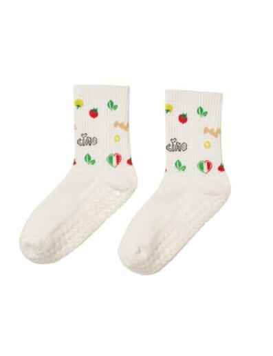 Crew Half Calf Grip Socks, Cutest Fruits 5-10 Italian Vacay Effortless Club