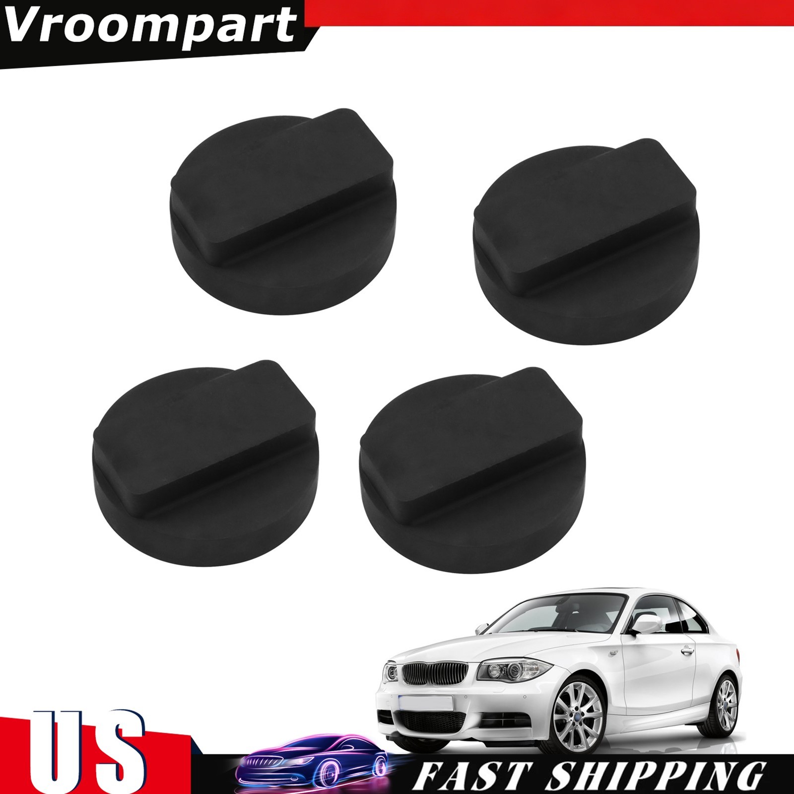 4x Trolley Jack Pad Pinch Weld Floor Jacking Lifting Adapter Classic Puck Rubber