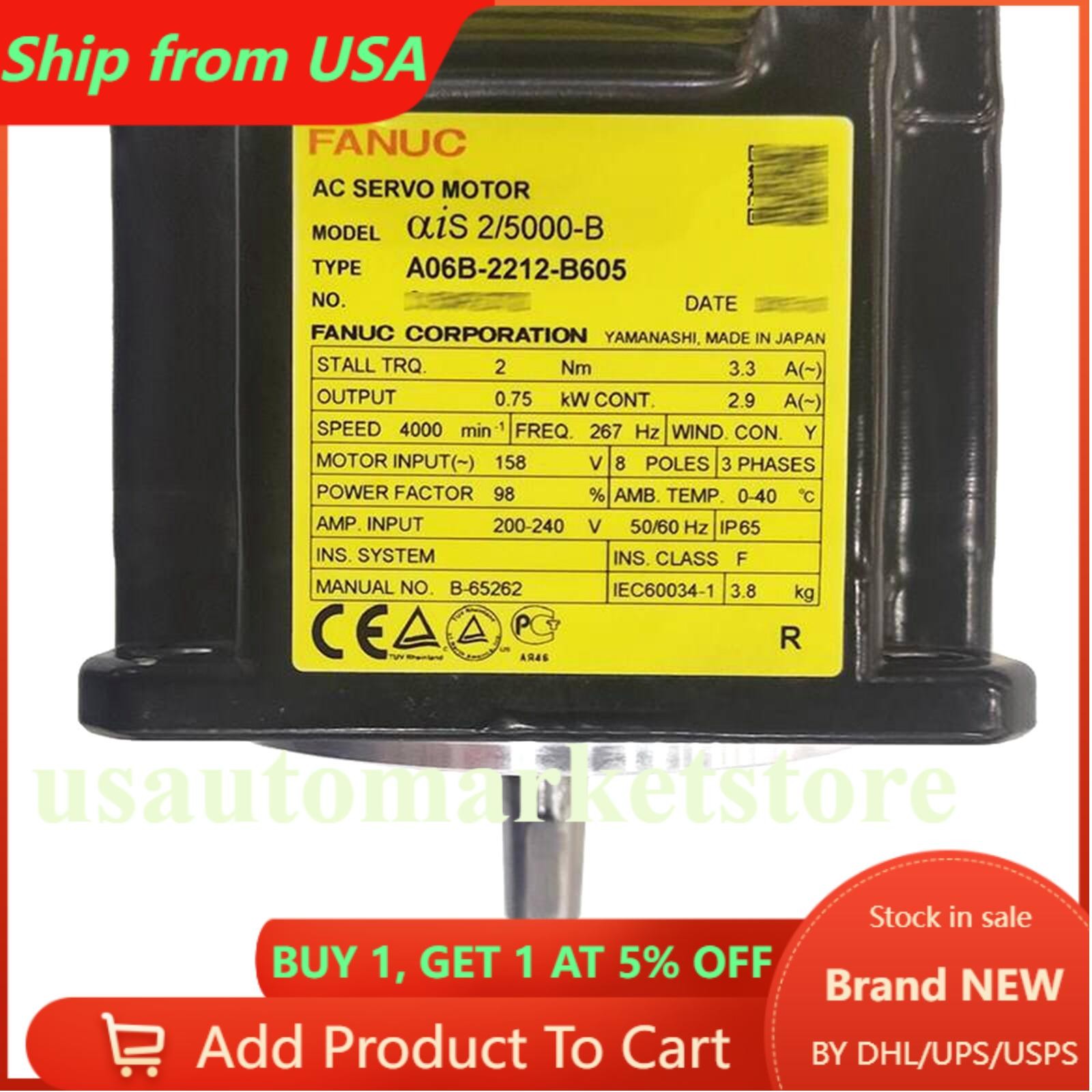 NEW FANUC A06B-2212-B605 Servo Motor