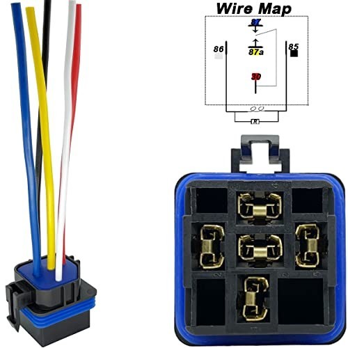 irhapsody 5 Pack 40/30 AMP 12V DC Waterproof Relay Kit with Heavy-Duty Pigtail