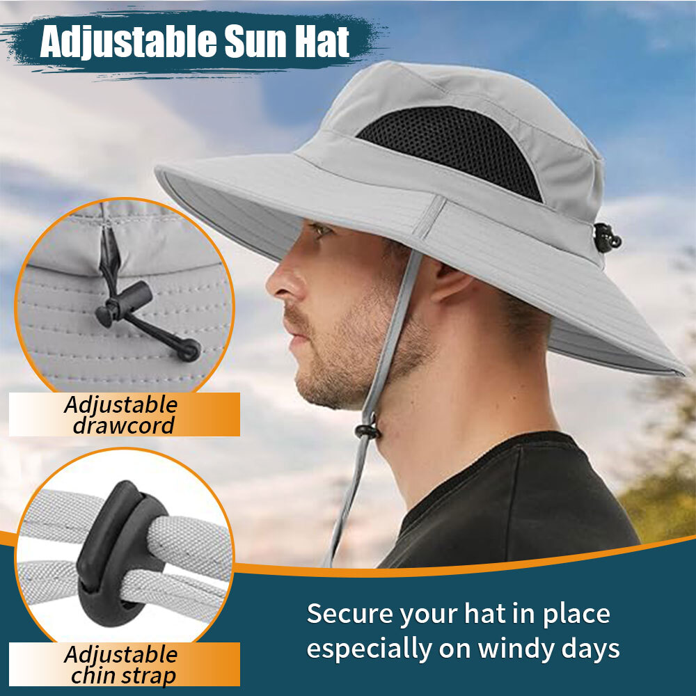 Unisex Bonnie Bucket Hat Wide Brim Breathable Sun Mesh Cap UV Protection Outdoor