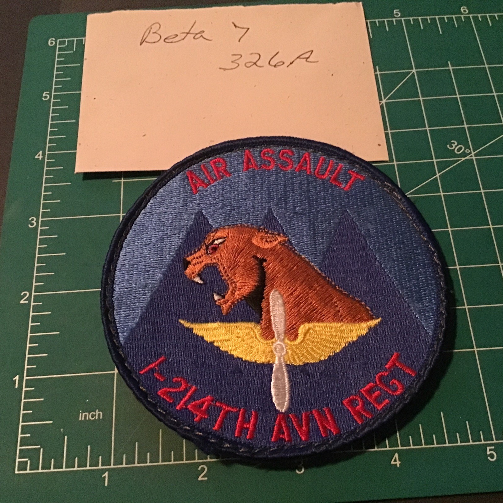 Vietnam War US 1st Battalion 214th AVIATION Regiment AIR ASSAULT Patch Hook
