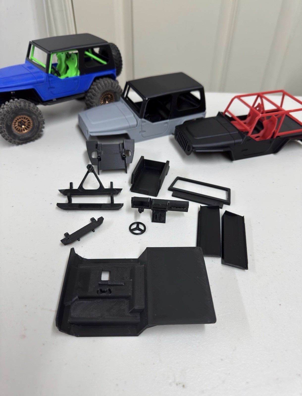 3D Printed TJ Half Door Body Kit – SCX24 Deadbolt Chassis, RC Jeep Style