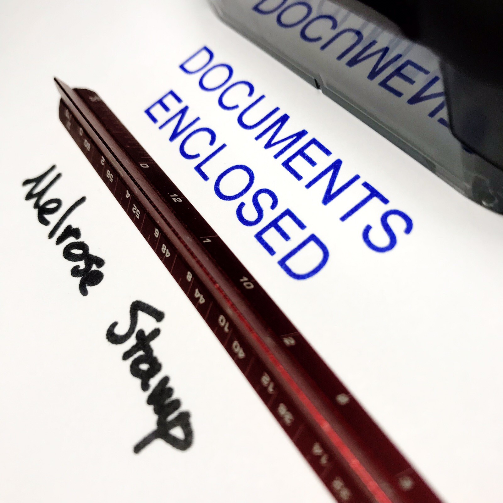 Documents Enclosed Rubber Stamp Self Inking Purple Ink Ideal 4913