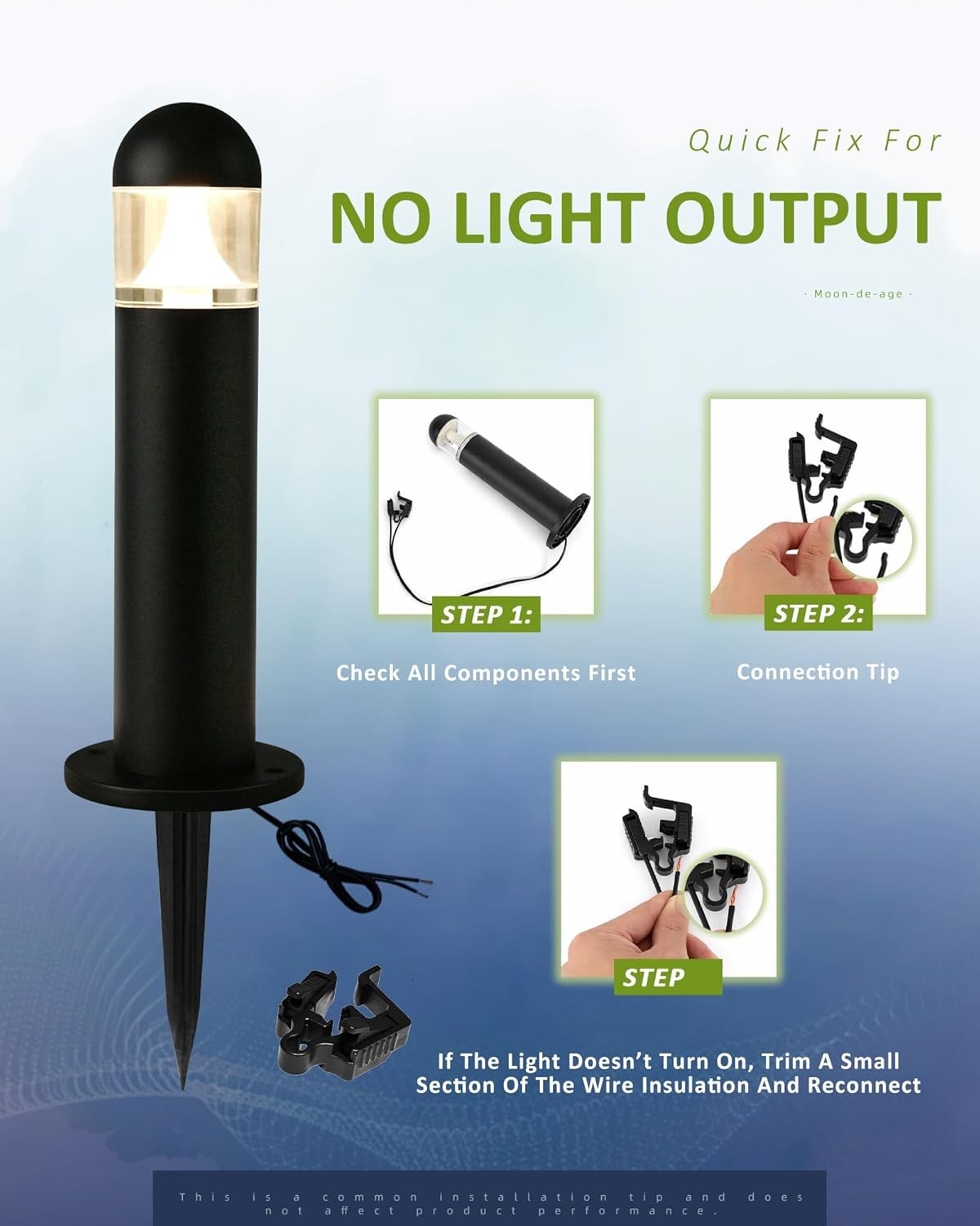 2 pack - Low Voltage Landscape Pathway Lights, 12V LED Bollard Light Waterproof