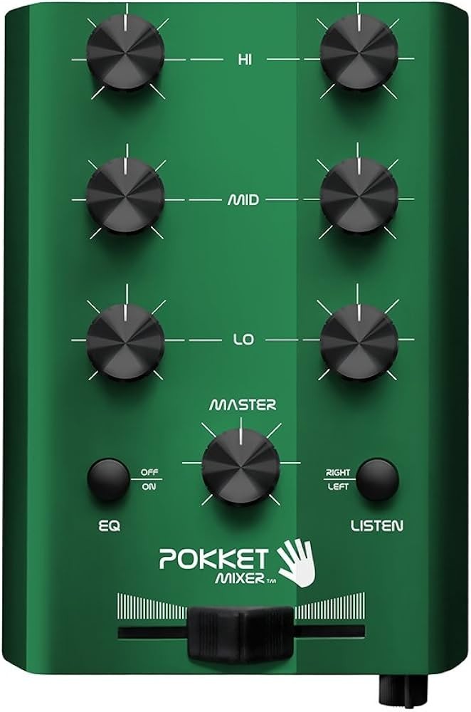 Mini DJ Mixer Pokket Mixer Green mini DJ mixer from Berlin