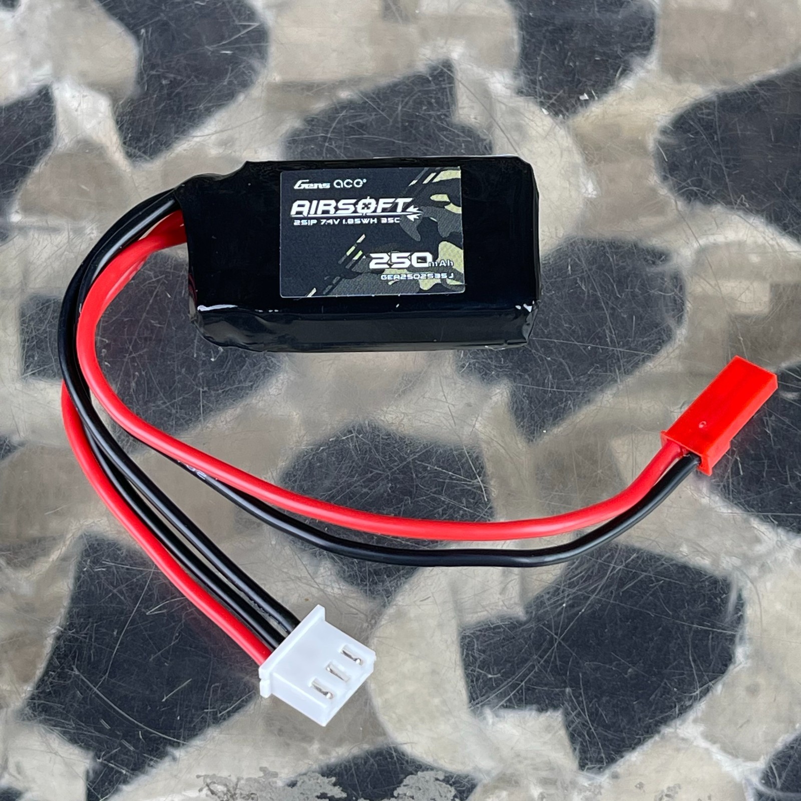 NEW Gens Ace 7.4V 250mAh 35C 2S Airsoft Battery w/ JST Plug (V1995001)