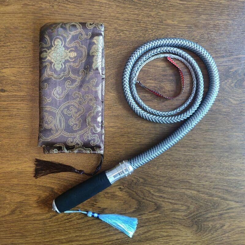 New Handmade 304 Stainless Steel Steel Whip Horse Bull Whip Cowboy Horsewhip 001