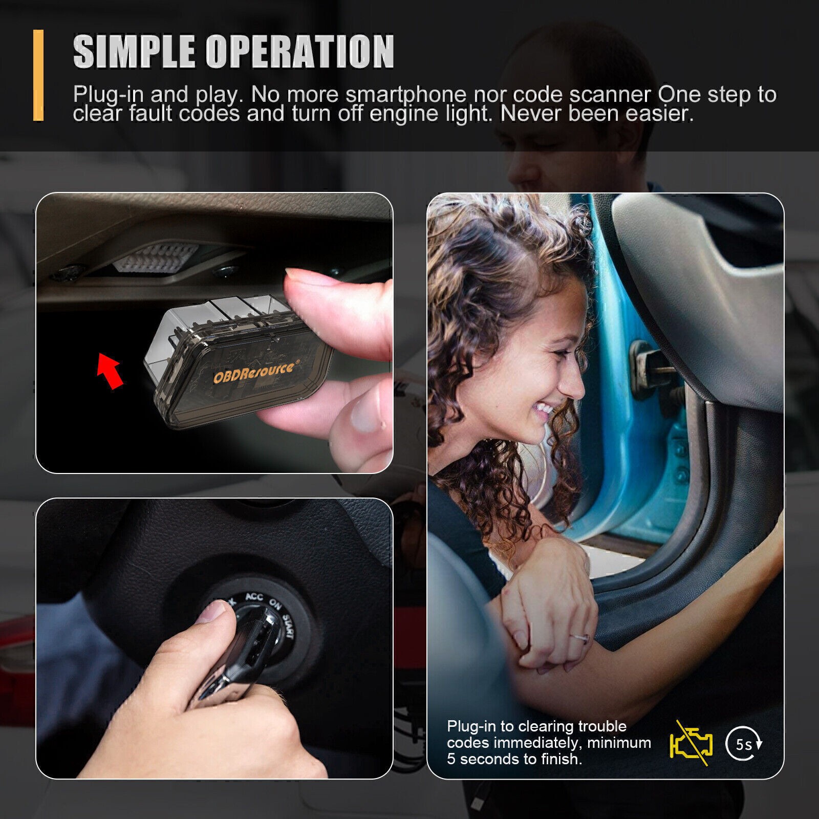 OBD2 Code Eraser Fast Engine Light Reset for GMC Sierra 1500 2000-2025