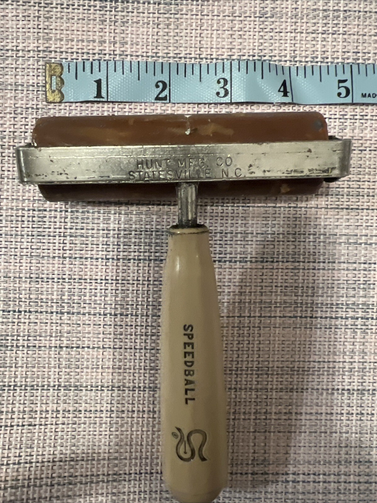 Vintage Speedball Soft Rubber 4" Roller Hunt MFG Printing Stamping Scrapbooking