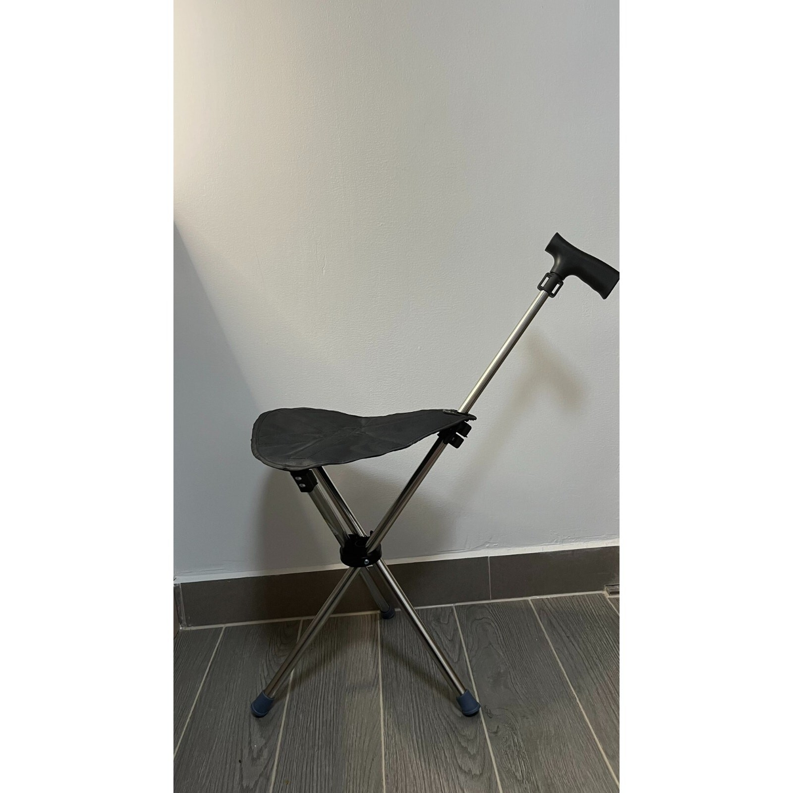 Folding Walking Cane with Seat Comfortable Handle for Elderly Telescopic US