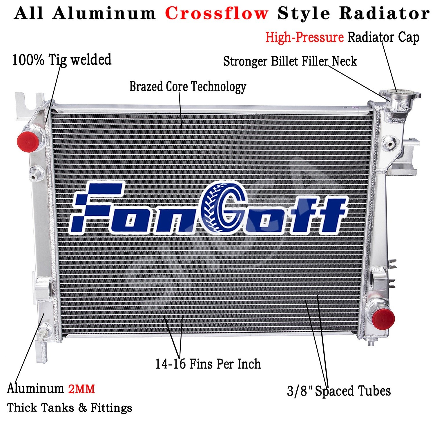 Aluminum Radiator For 2003-2008 2005 Dodge Ram 1500 2500 3500 SLT V8 5.7L