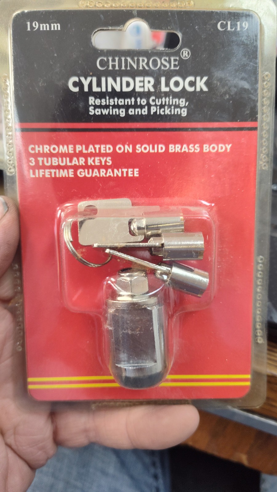 Chinrose Cylinder Lock CL19 19mm W/3keys