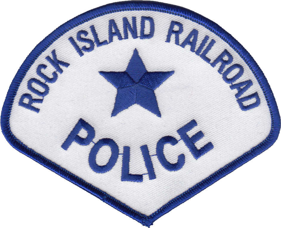 ROCK ISLAND RAILROAD POLICE SHOULDER PATCH: Patrolman Teardrop