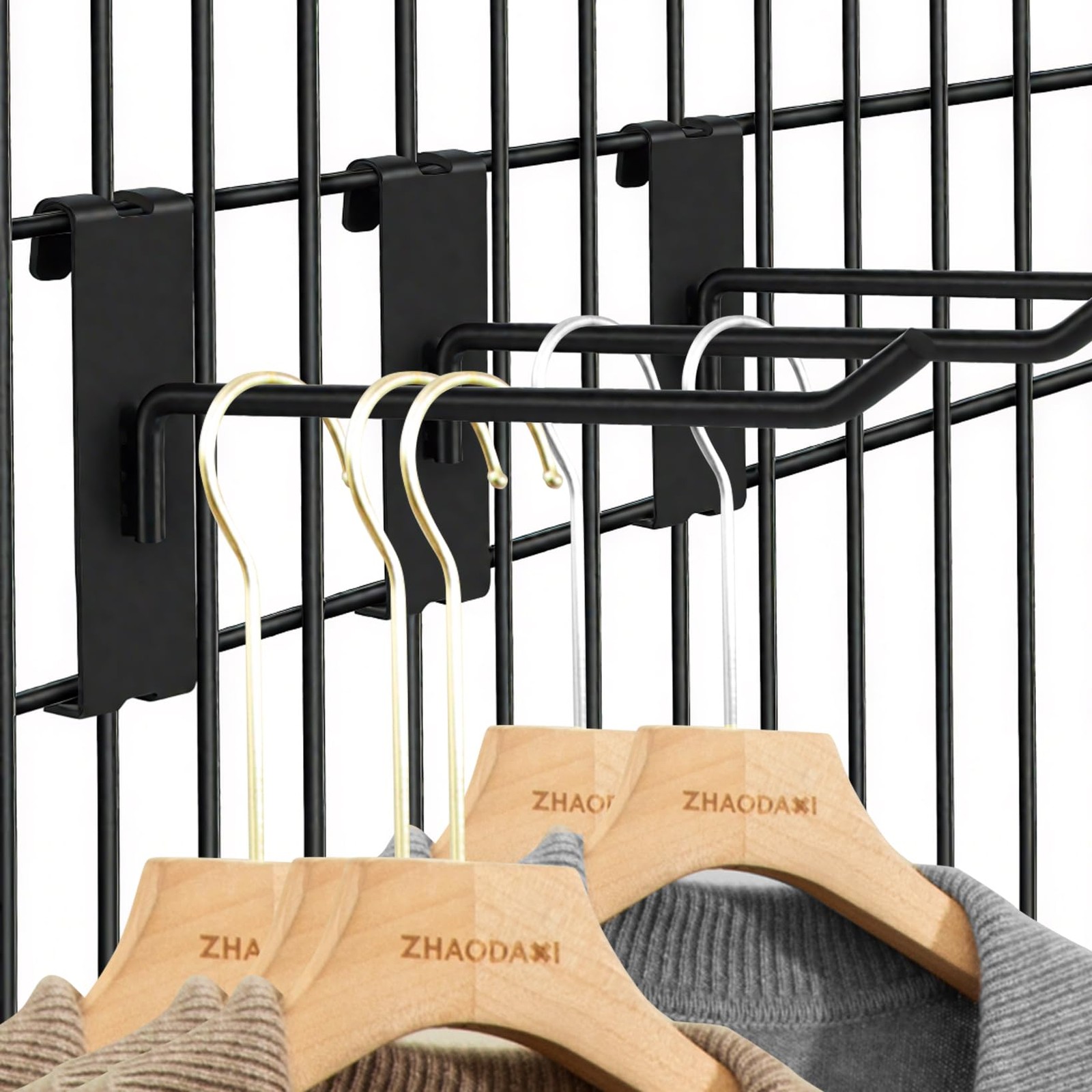 Gridwall Hooks 6 Inch 32PC Heavy Duty Black Display Hooks for Grid Wall Panel...