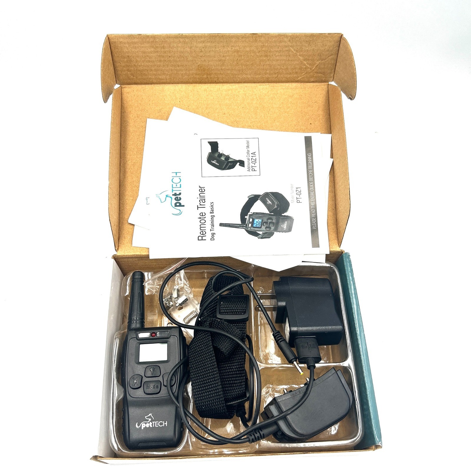 PetTech Dog Training Active Collar Remote Trainer PT-0Z1 Black 400 Yard Range