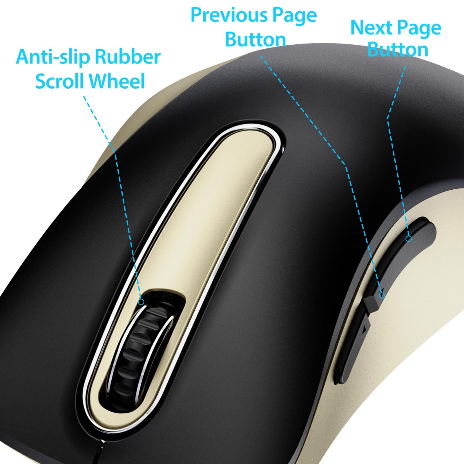 2.4G Wireless Mouse, 1400 DPI Computer Mice with USB Receiver, Portable Wirel...