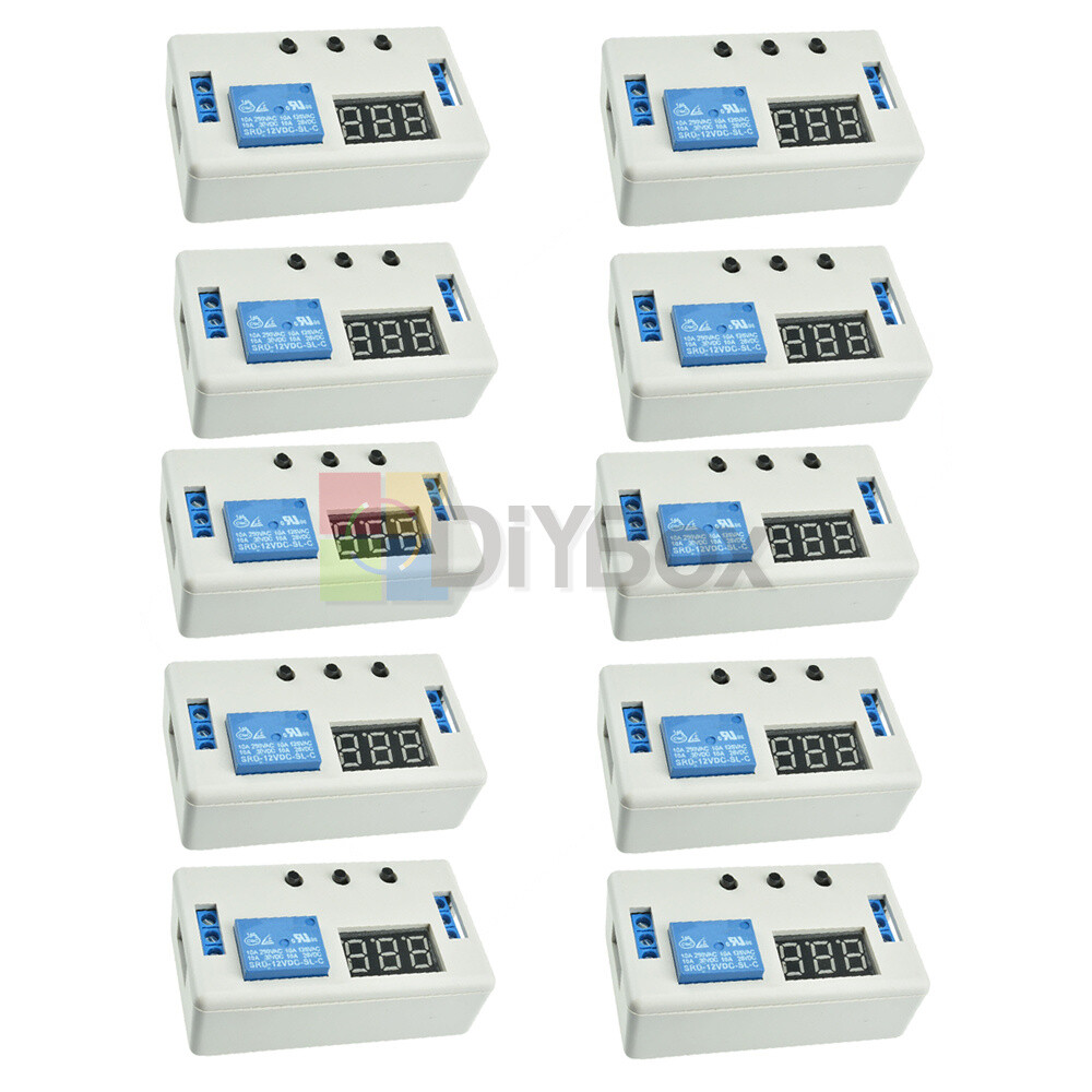 1-10PCS 12V LED Automation Delay Timer Control Switch Relay Module With Case