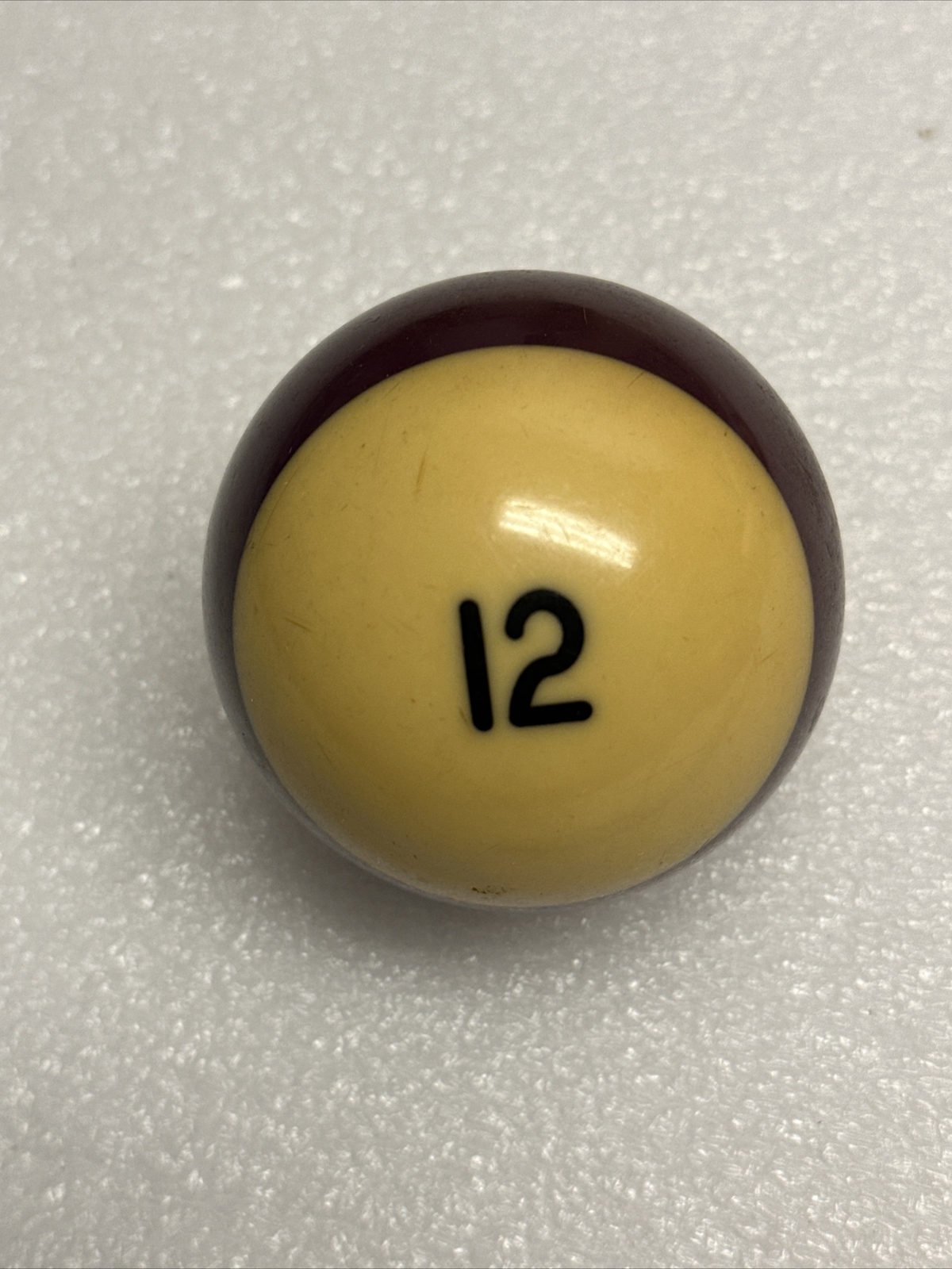 Vtg Billiard Ball Pool Snooker # 12 Maroon  Stripes Replacement Aprox. 2 1/4"