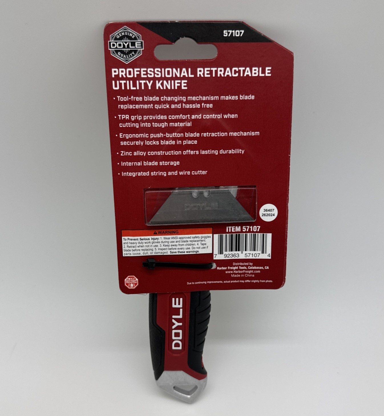 Doyle Professional Retractable Utility Knife W/Ergonomic Push Button Design NEW