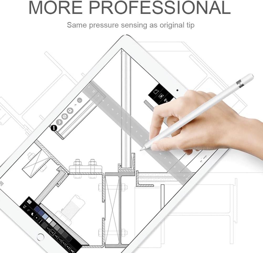 Upgraded Replacement Tips for Apple Pencil, Metal Tips Set Precise Control fo...