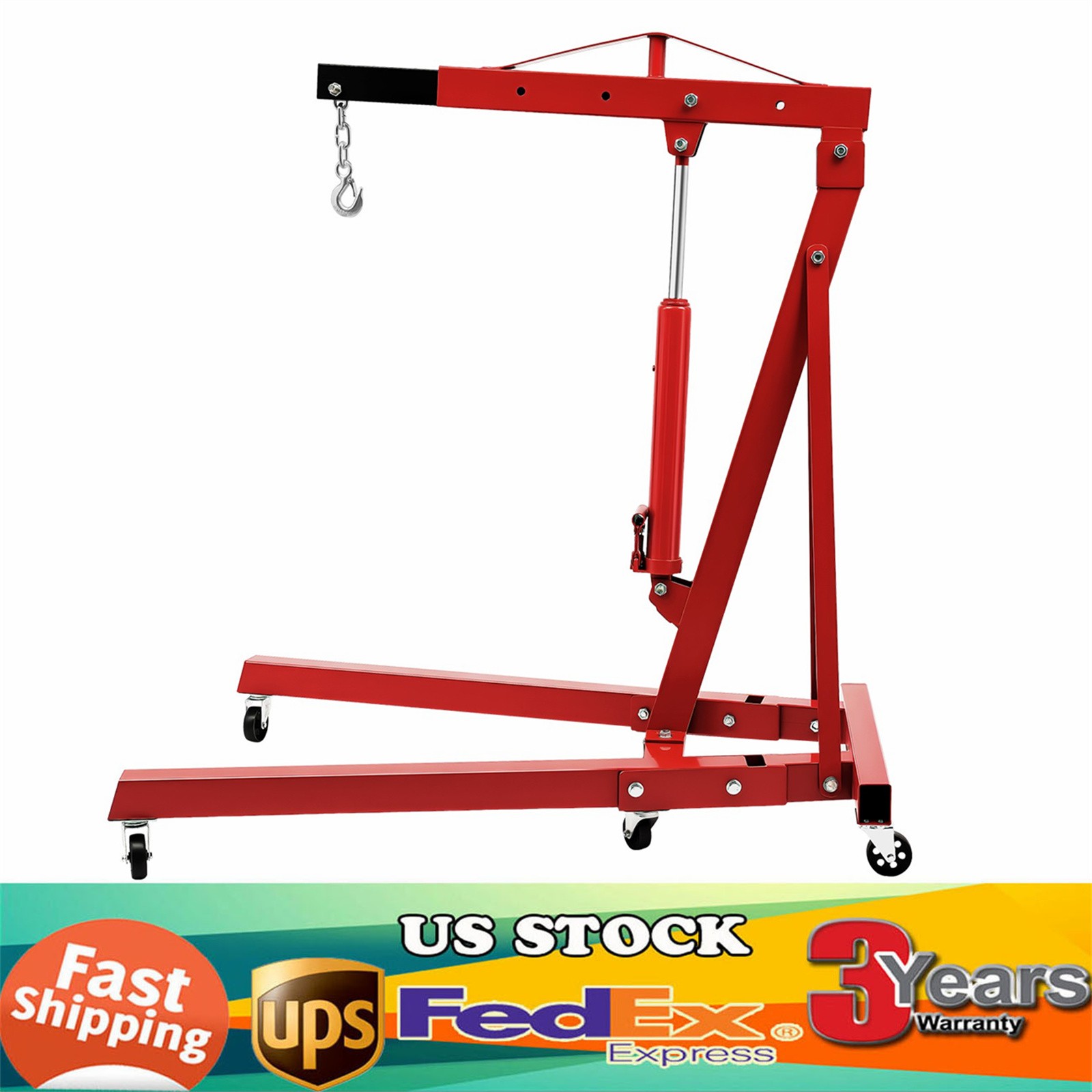 4409LBS 2 TON Heavey Duty Engine Motor Hoist Cherry Picker Shop Crane Lift New