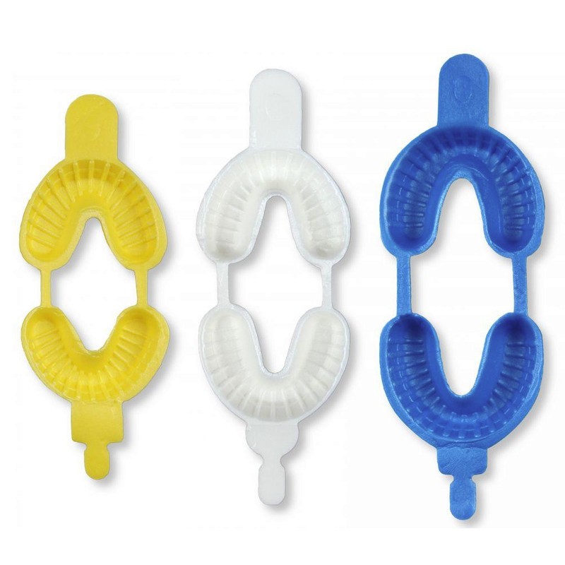 100x Disposable Dental Fluoride Trays Dual Arch Tray Foams