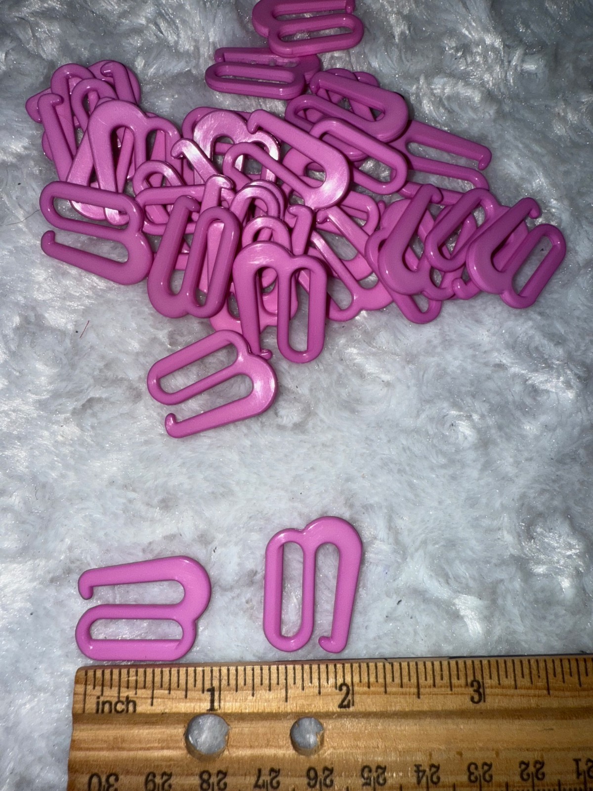 Lot 38 pink red brown cream plastic BATHING SUIT bra replacement hook hooks 3/4"