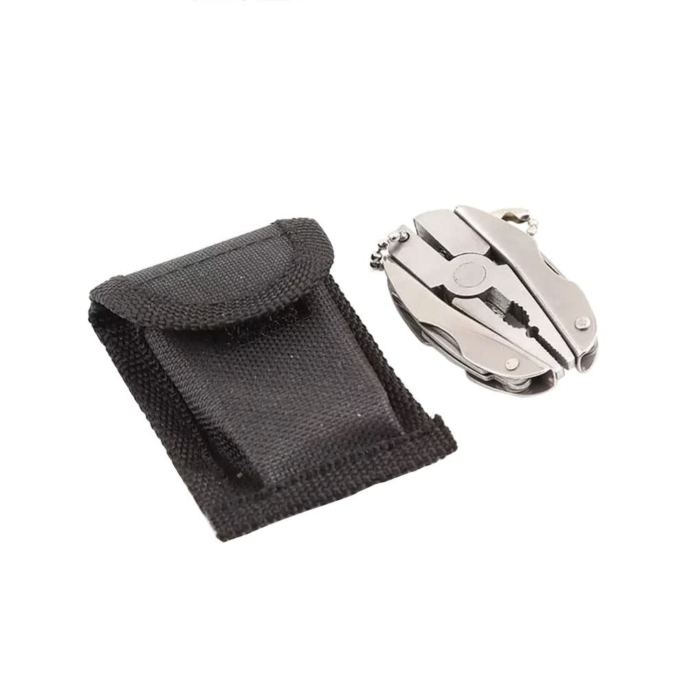 7-in-1 Micro Pocket Stainless Steel Foldable Multitool with Silver