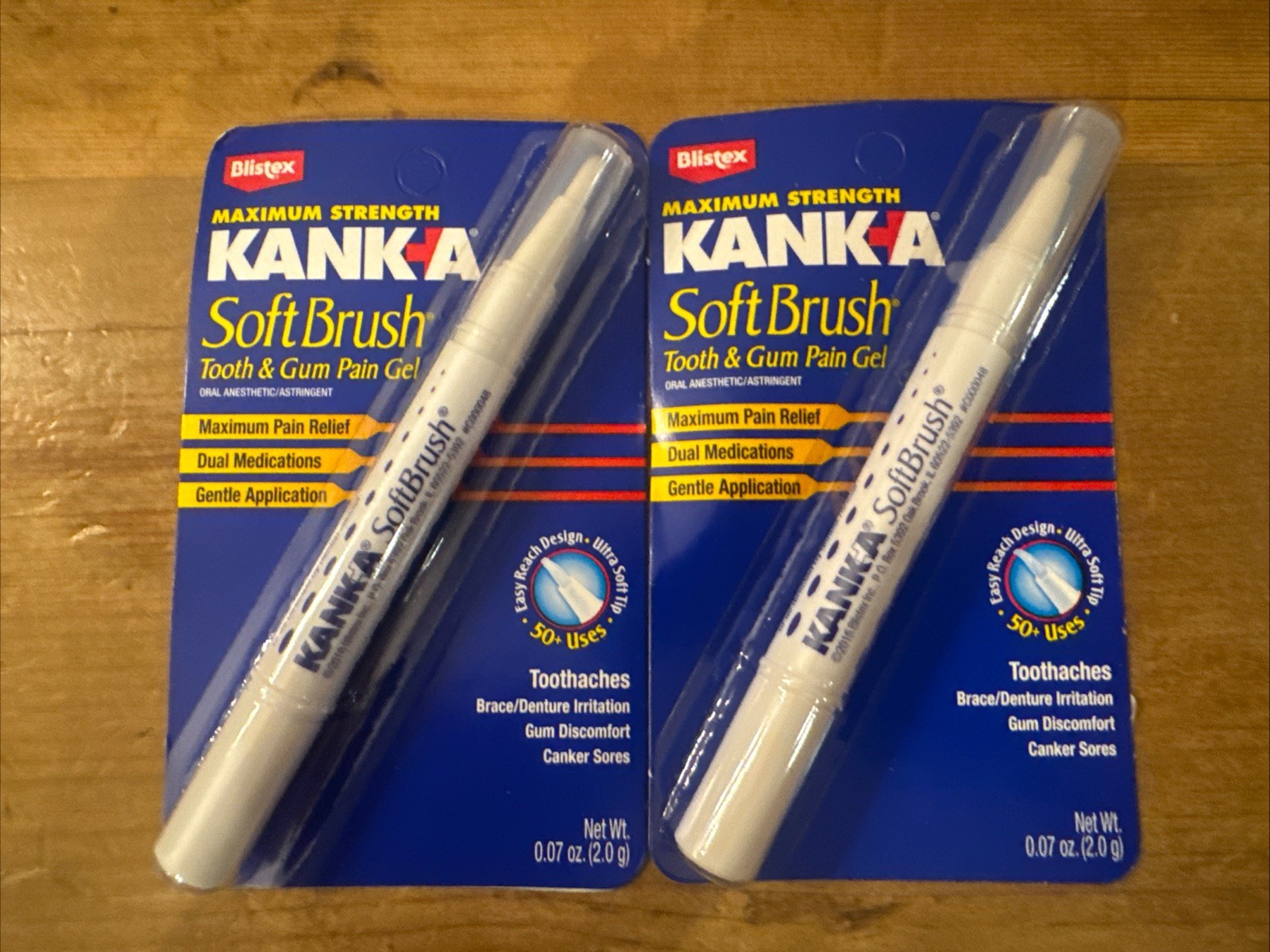 2 Blistex Kanka Soft Brush Tooth/Mouth Pain Gel, Professional Strength Exp 1/27