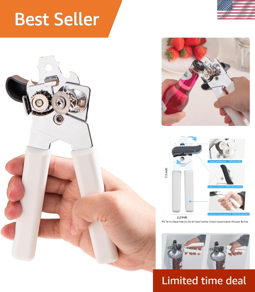 Heavy Duty Stainless Steel Manual Can Opener- Handheld w/ Comfort Anti-Slip H...