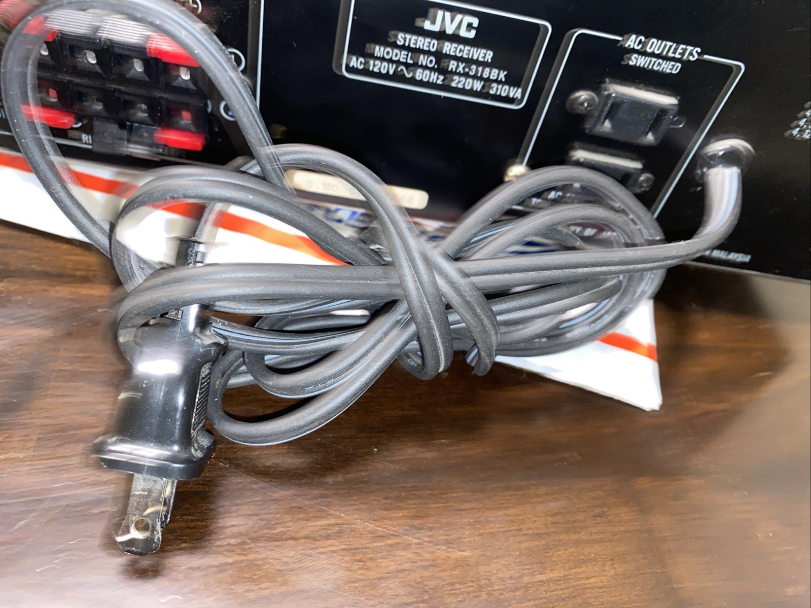 JVC RX-318BK Stereo receiver No Remote Untested Turns On