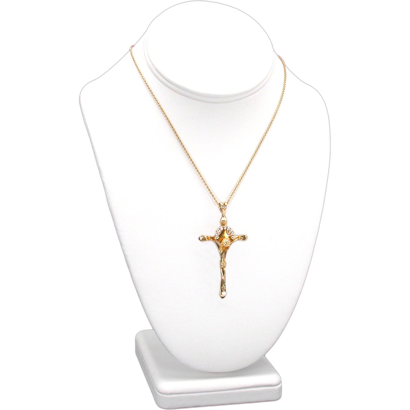 3Pc White Necklace Chain Jewelry Display Bust 11"