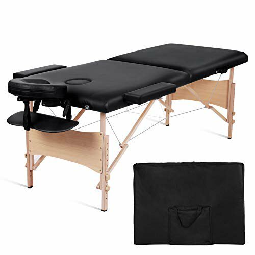 Portable Adjustable 2 Folding Massage Table with Headrest, Armrest, and Handrest