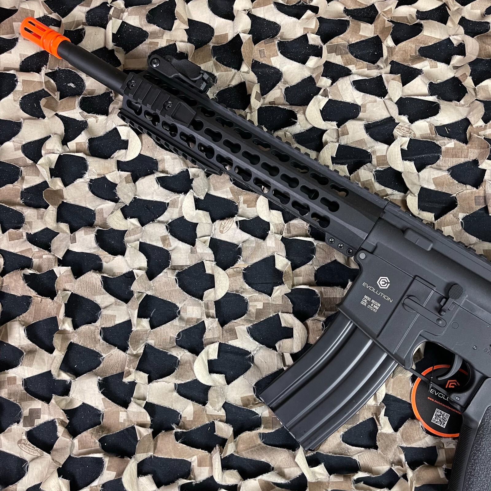 NEW Evolution Recon S 14.5" Carbontech AEG Airsoft Gun - Black/Black (94171)