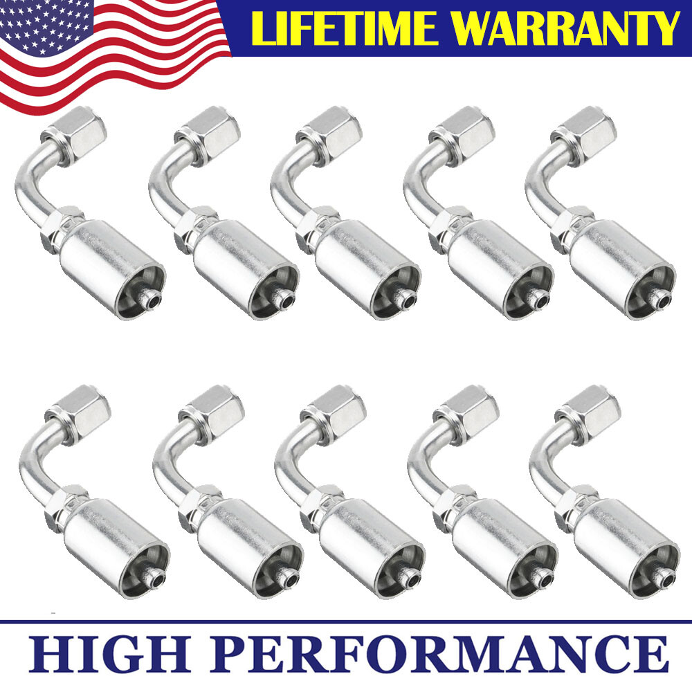 (10 pc)13943 6-6 PK STYLE HYDRAULIC HOSE FITTINGS 3/8" Hose 3/8" FJIC 90 Degree