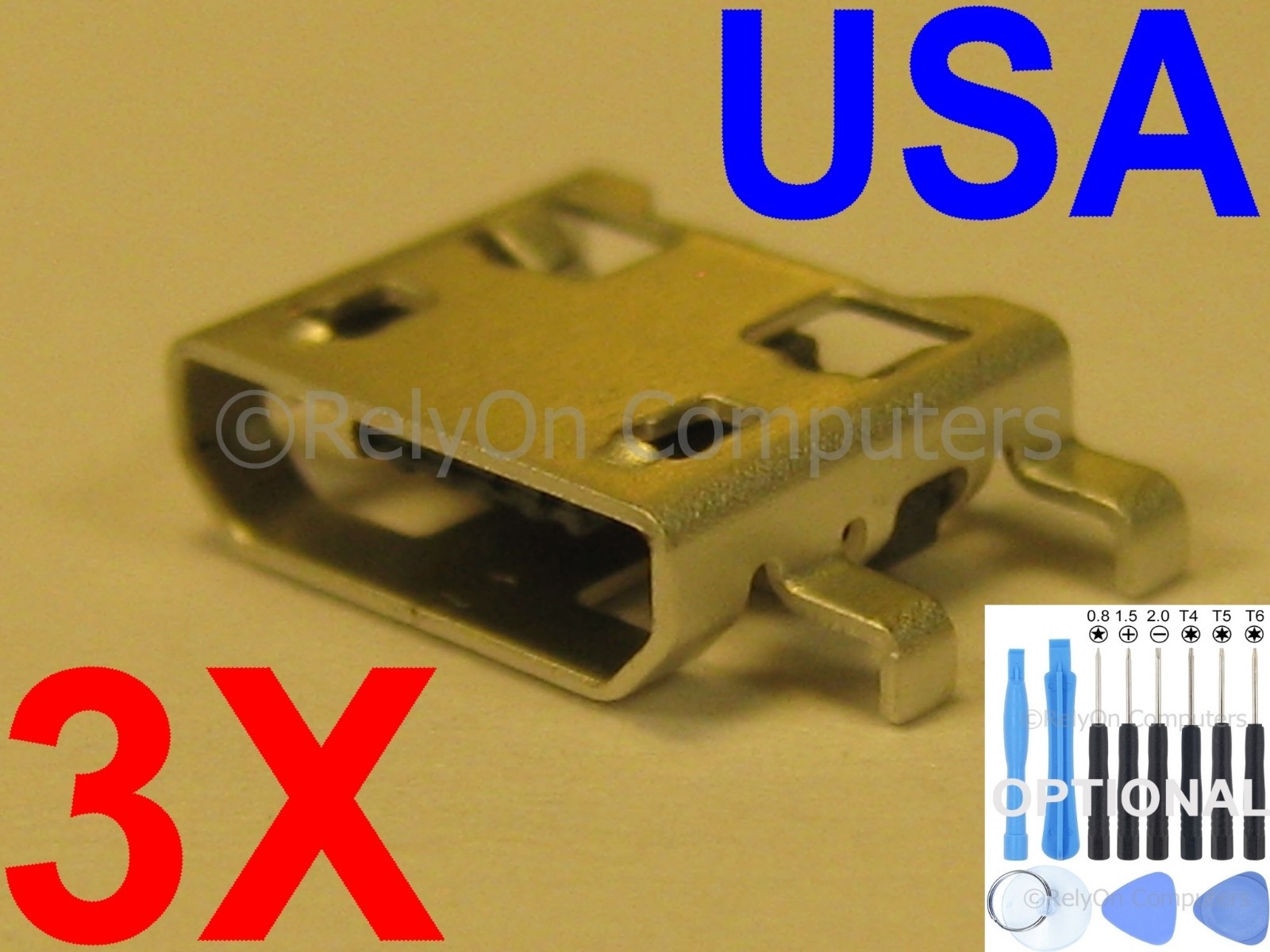 3x Micro USB Charging Port Charger Sync Power For METROPCS LG LEON LTE MS345 USA