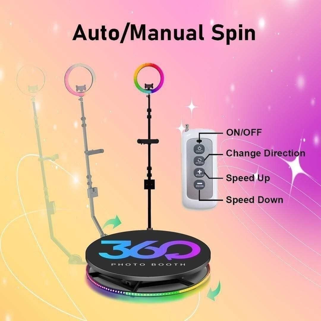 360 Photo Booth, Video  80cm / 31" Platform Motorized Spinner Parties Weddings