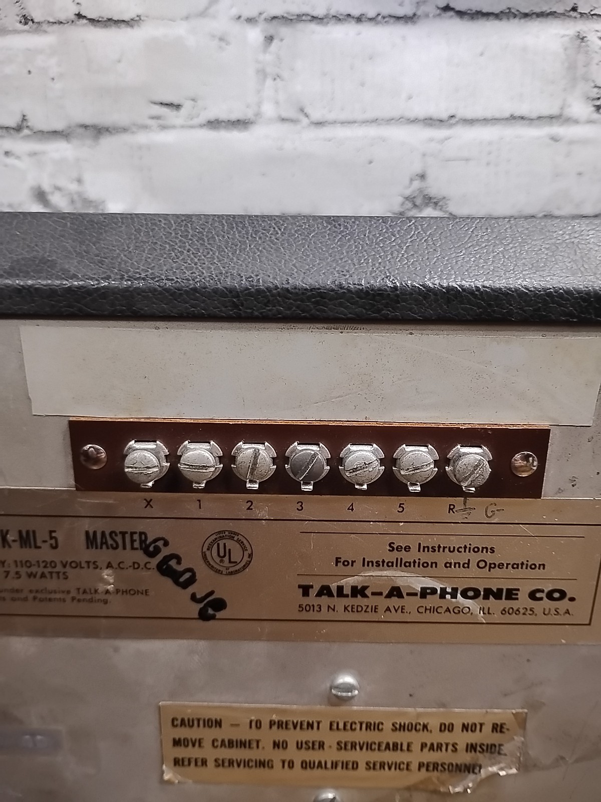 Talk-A-Phone K-ML-5 Master Intercom System -Untested