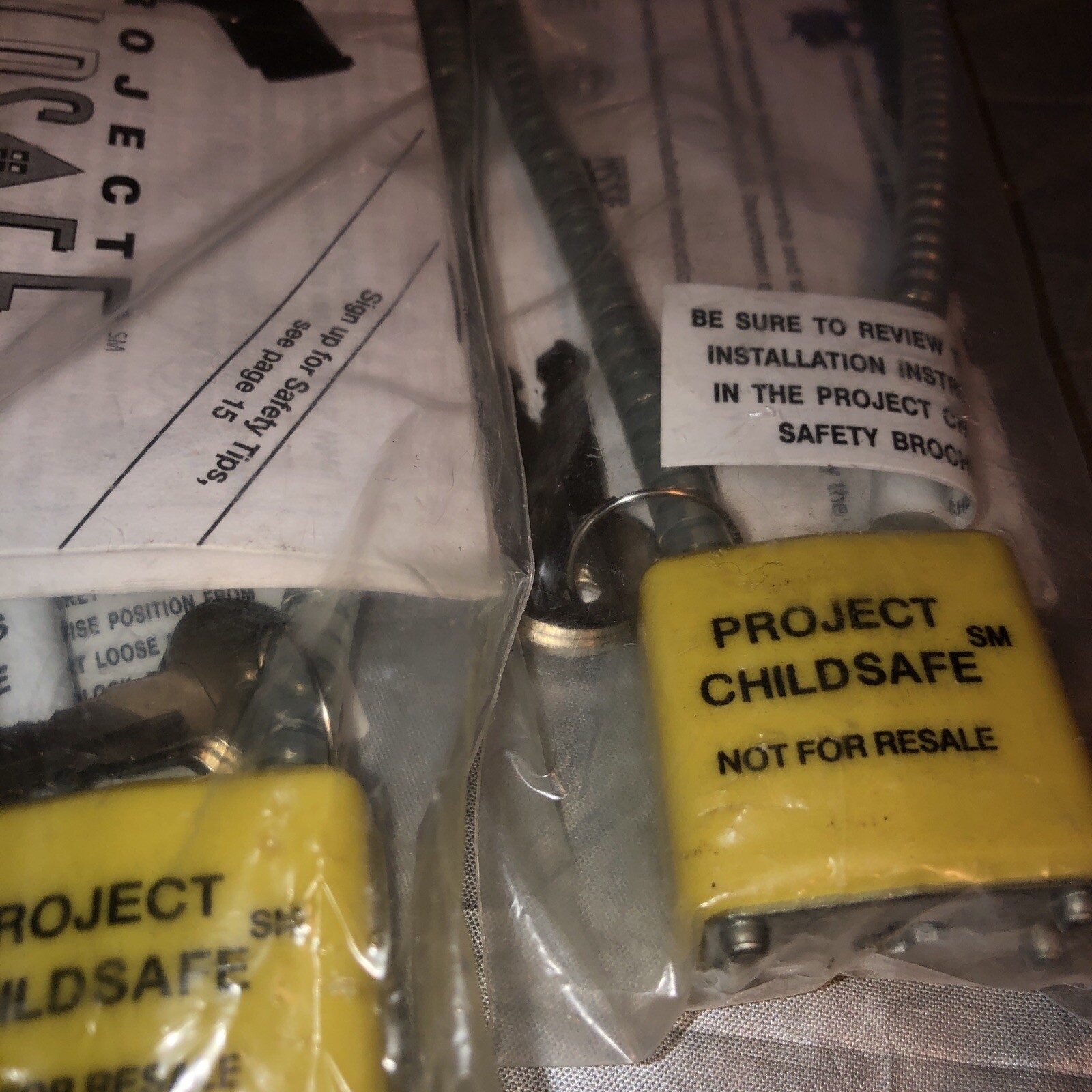 2x PROJECT CHILDSAFE Firearms Guns Weapons Cable Safety Lock Padlock NEW