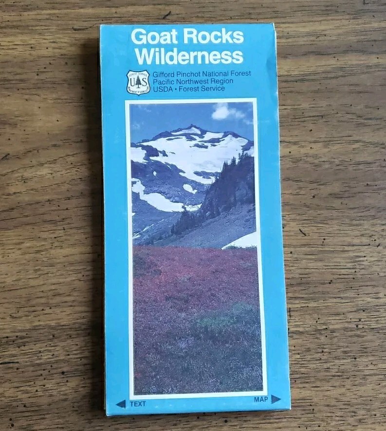 Goat Rocks Wilderness Map Gifford Pinchot National Forest Washington 1985