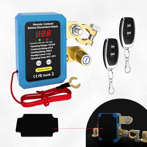 240A Remote Battery Disconnect Switch with 240A with LED Voltage Display